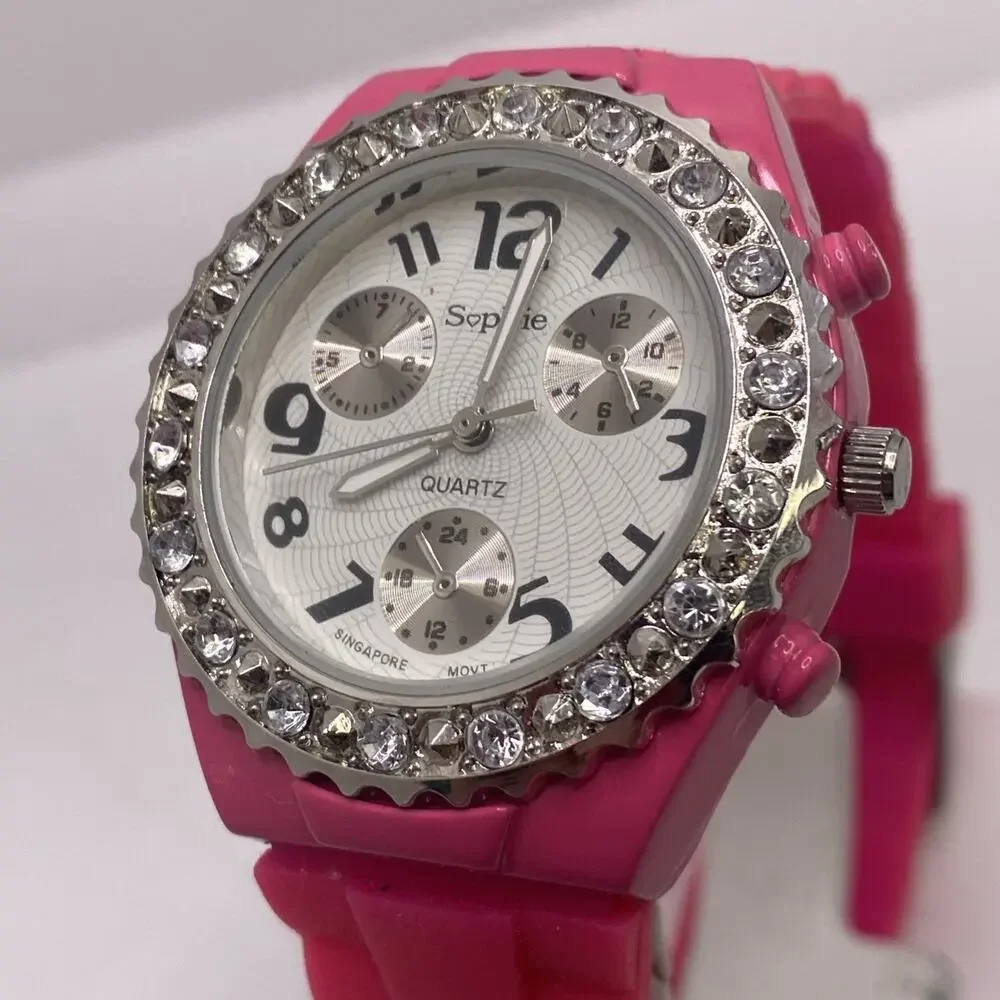 Womens Colorful Rubber Quartz Fashion Watch Works New Battery